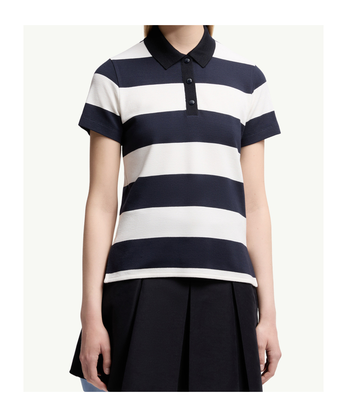 Moncler Striped Polo Shirt In Blue