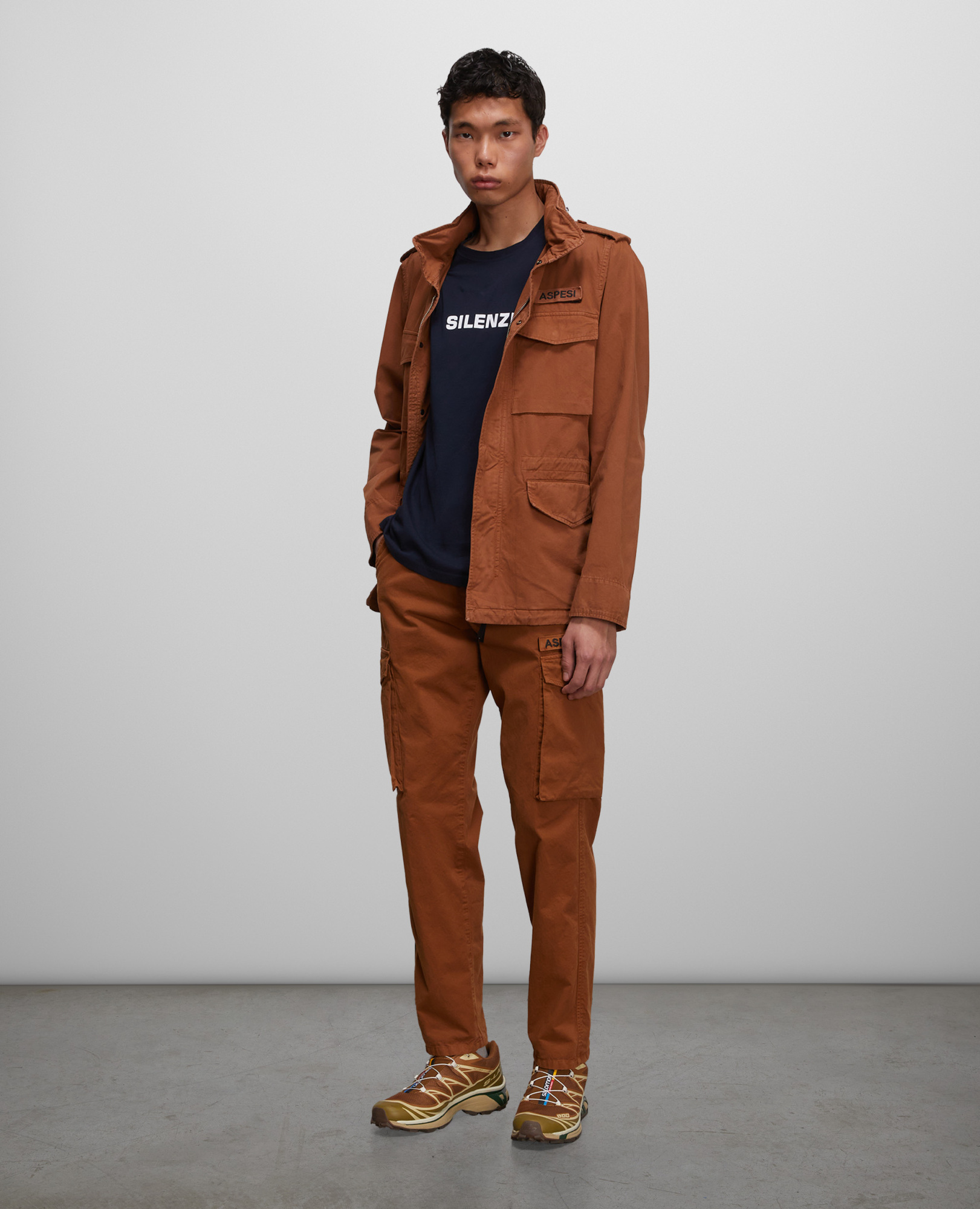 Aspesi Long-sleeved Casual Jacket In Brown