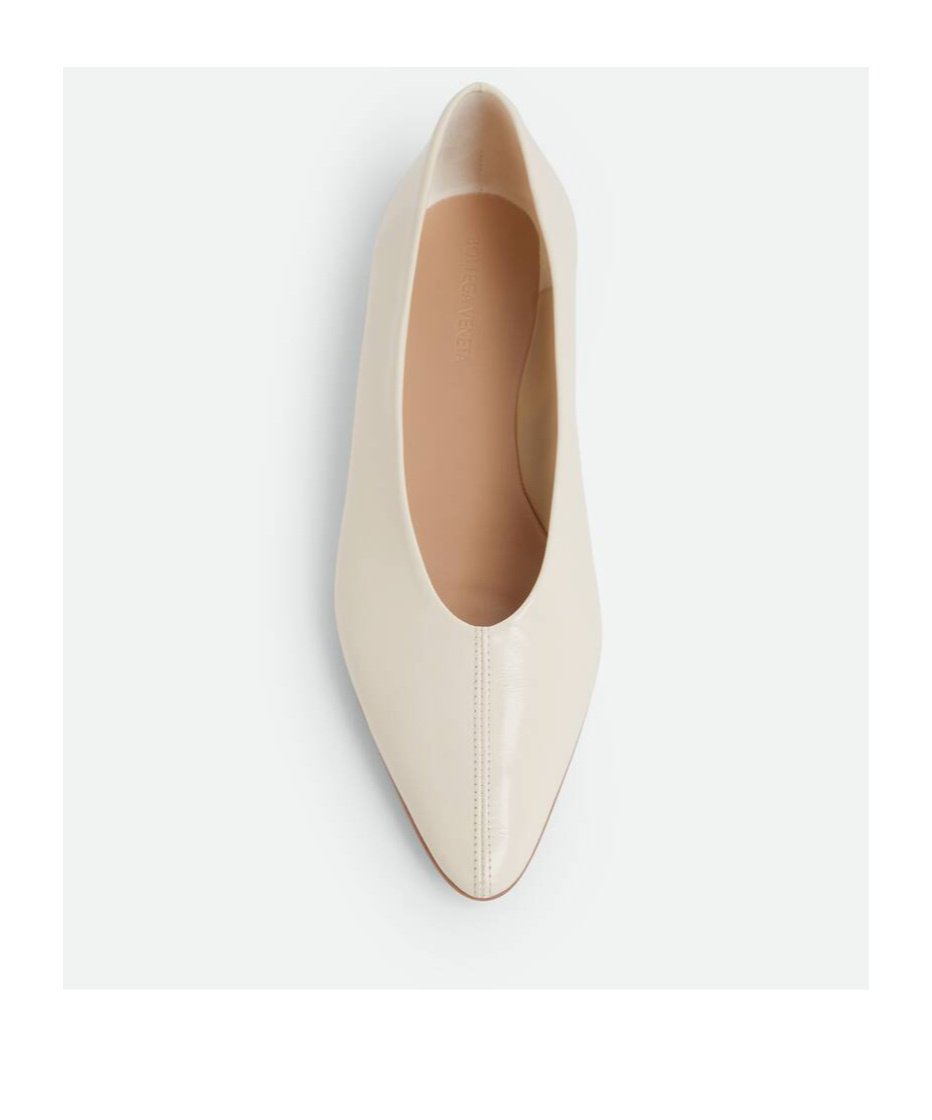 Bottega Veneta Women Ivory Leather Sofia Ballerinas In White