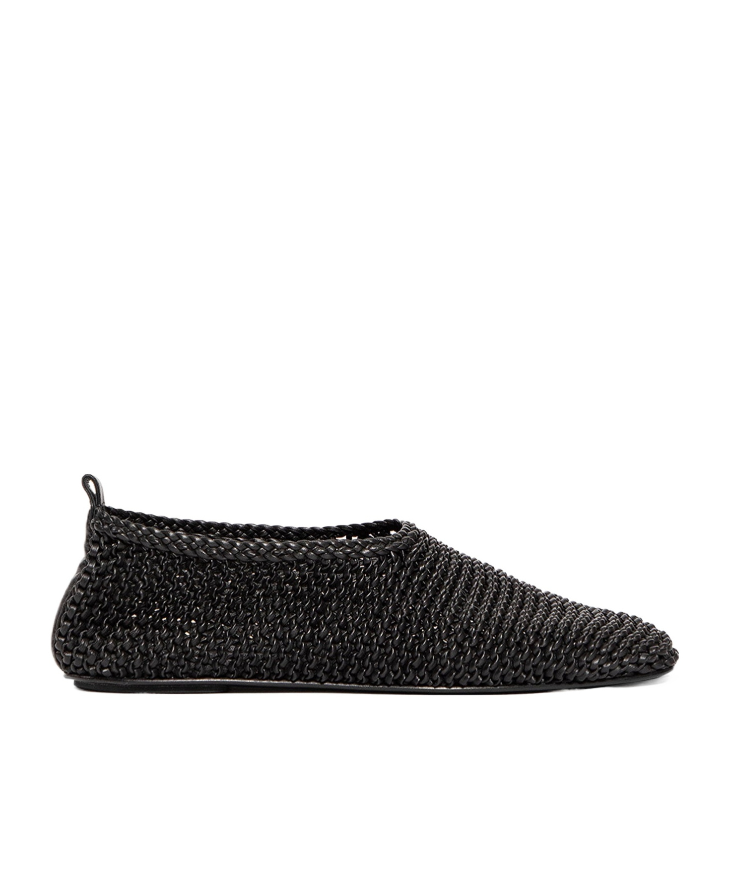 Totême Womens Black Woven-texture Leather Ballet Flats Eur 36 / 3 Uk In Black