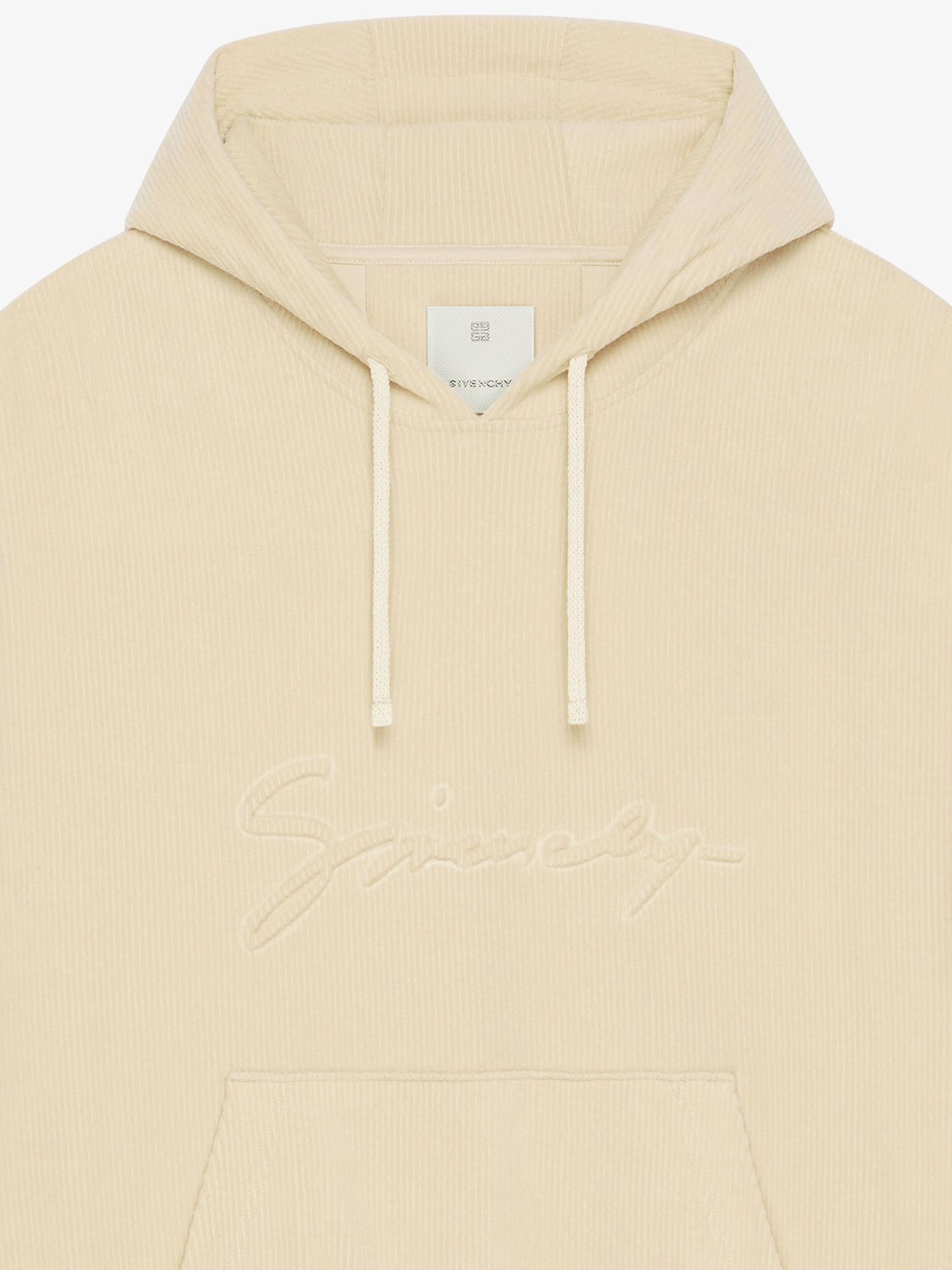 Givenchy Logo Cotton-blend Velvet Hoodie In Nude