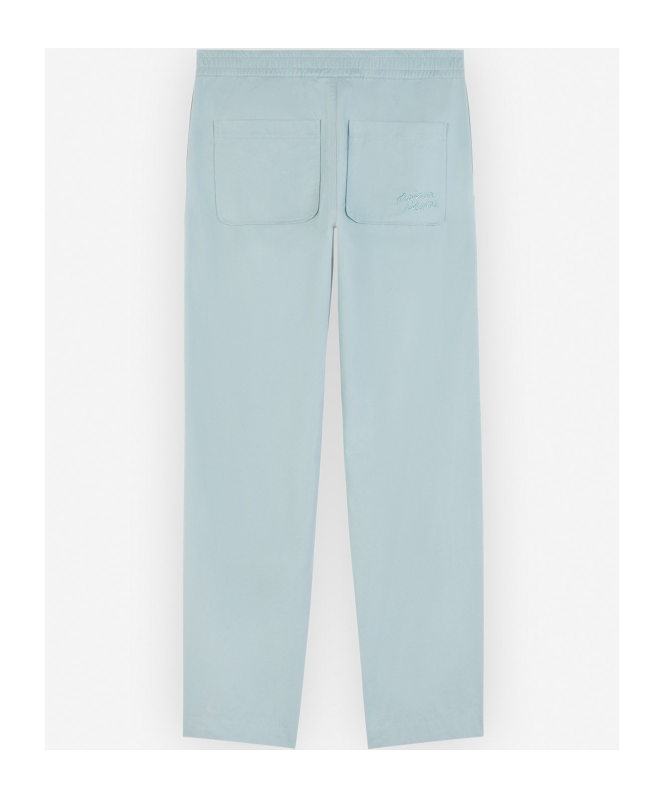 Maison Kitsuné Casual Cotton Trousers With Elasticated Waistband In Blue