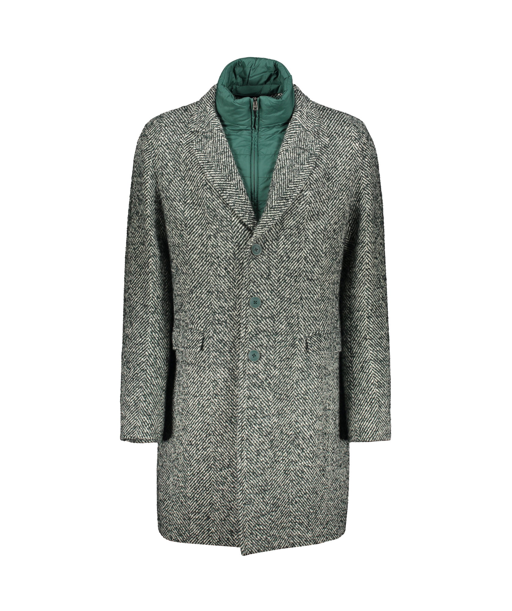Herno Single Breasted Hooded Coat In Multi