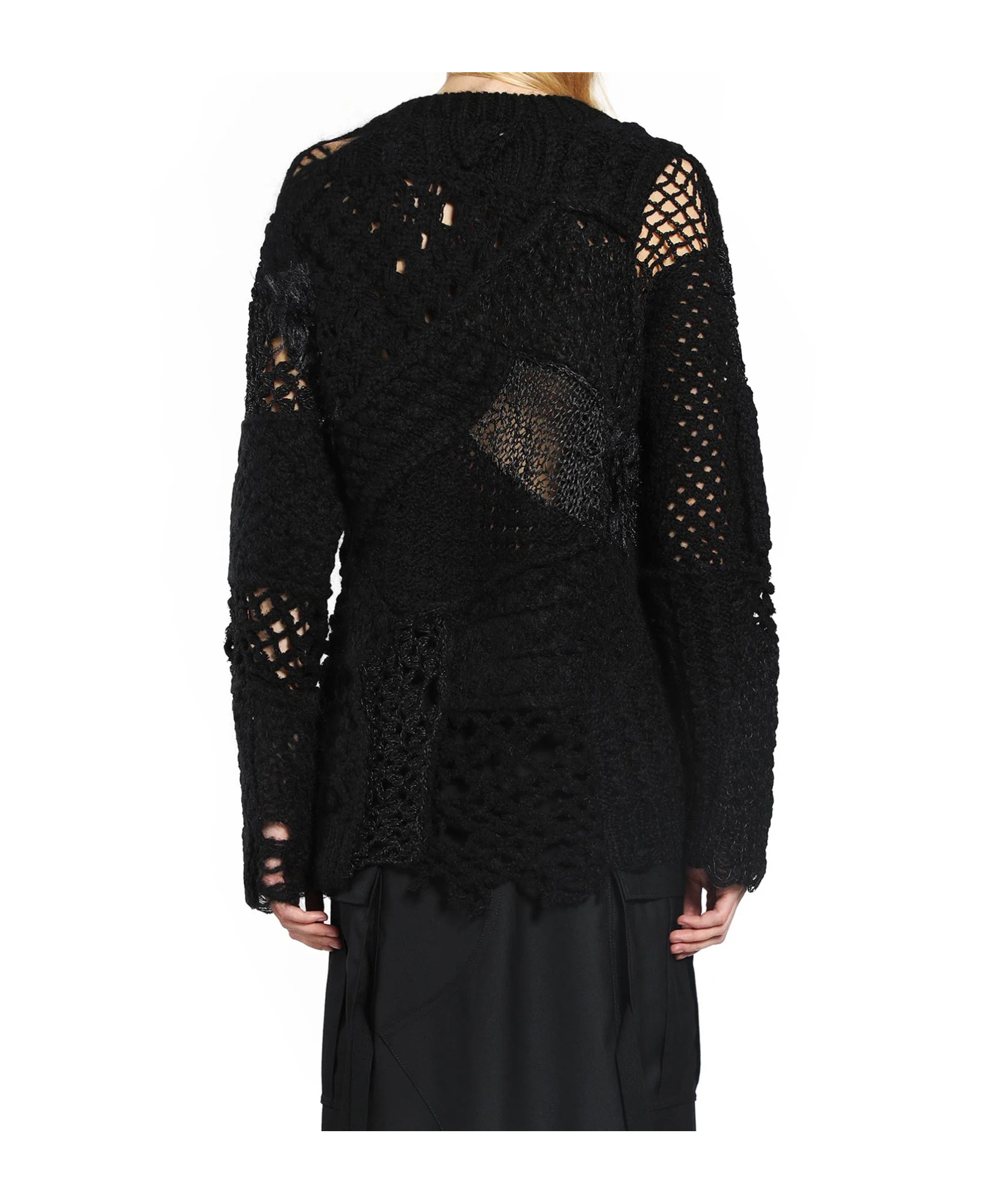 Junya Watanabe Open-knit Sweater In Black