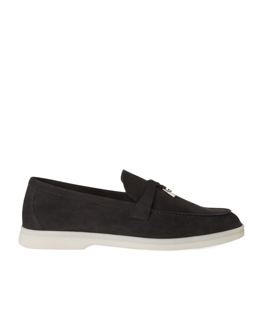 Loro Piana Summer Charms Walk Mokasin Shoes In Caviar Color