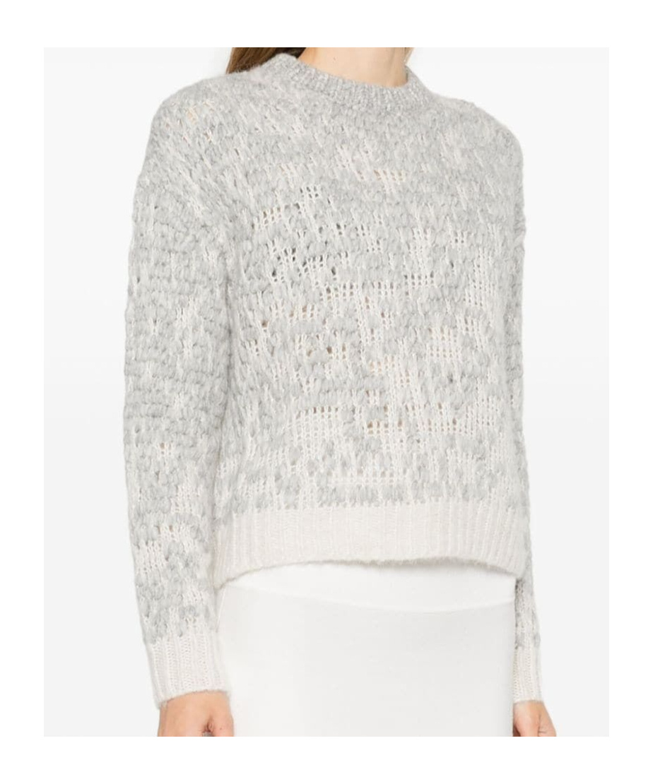 Peserico Patterned-jacquard Lurex-detail Sweater In White