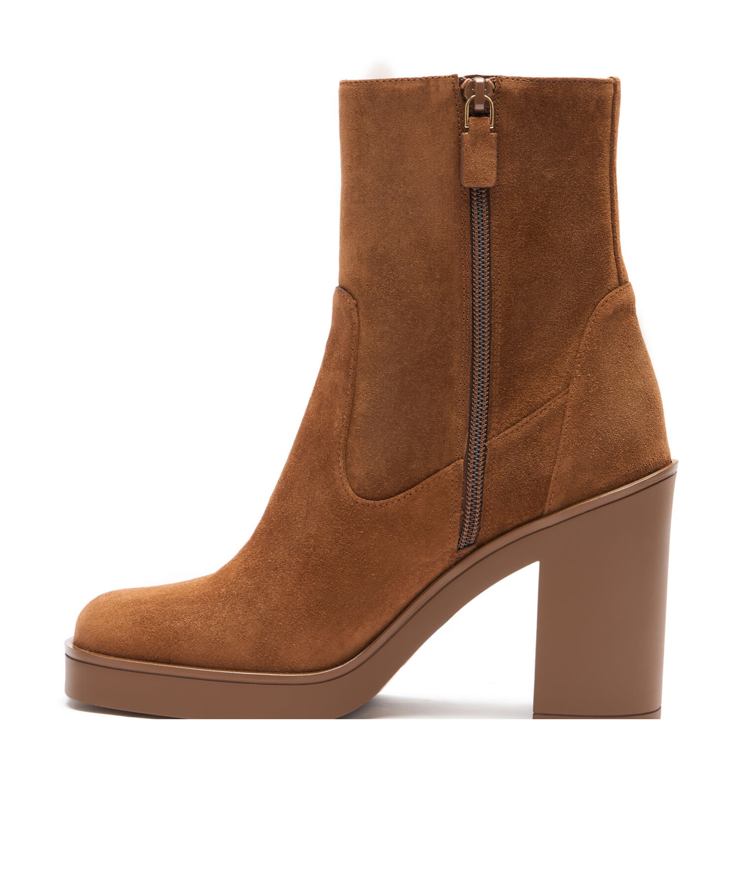 Stuart Weitzman Betenny 80 Zipper Ankle Boots In Brown