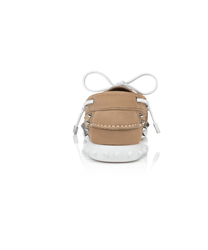 Christian Louboutin Gerockel Leather Loafers In Nude