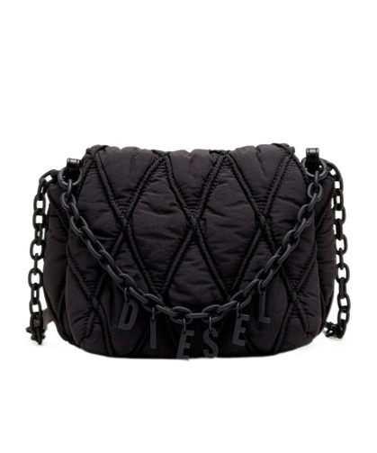 Diesel Small Charm-d Shoulder Bag In Black