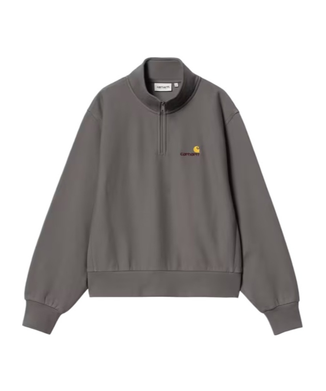 Carhartt W' American Script High Neck Sweatshirt In Gray