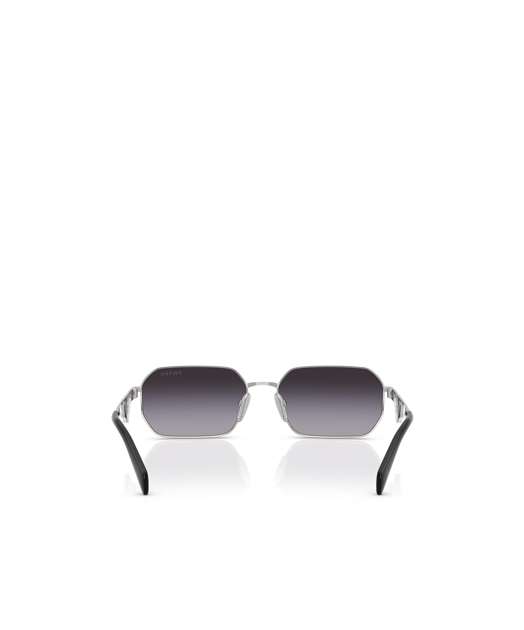 Prada 58mm Gradient Rectangular Sunglasses In Gray