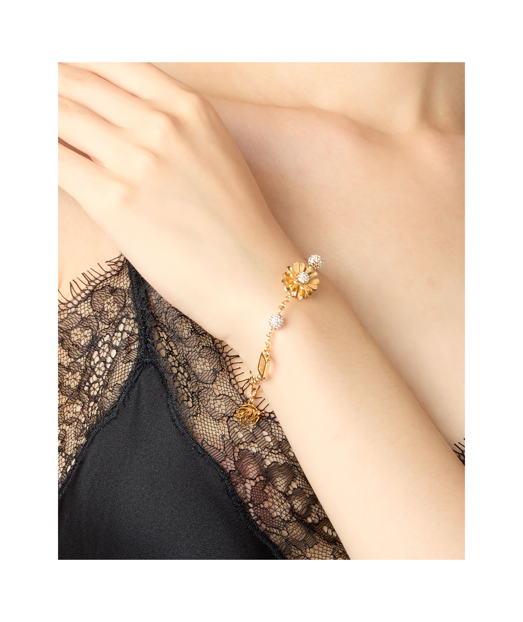 Roger Vivier Flower Bracelet In Golden