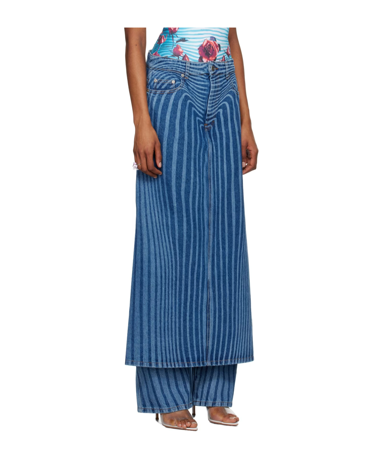 Jean Paul Gaultier Striped Denim Trousers