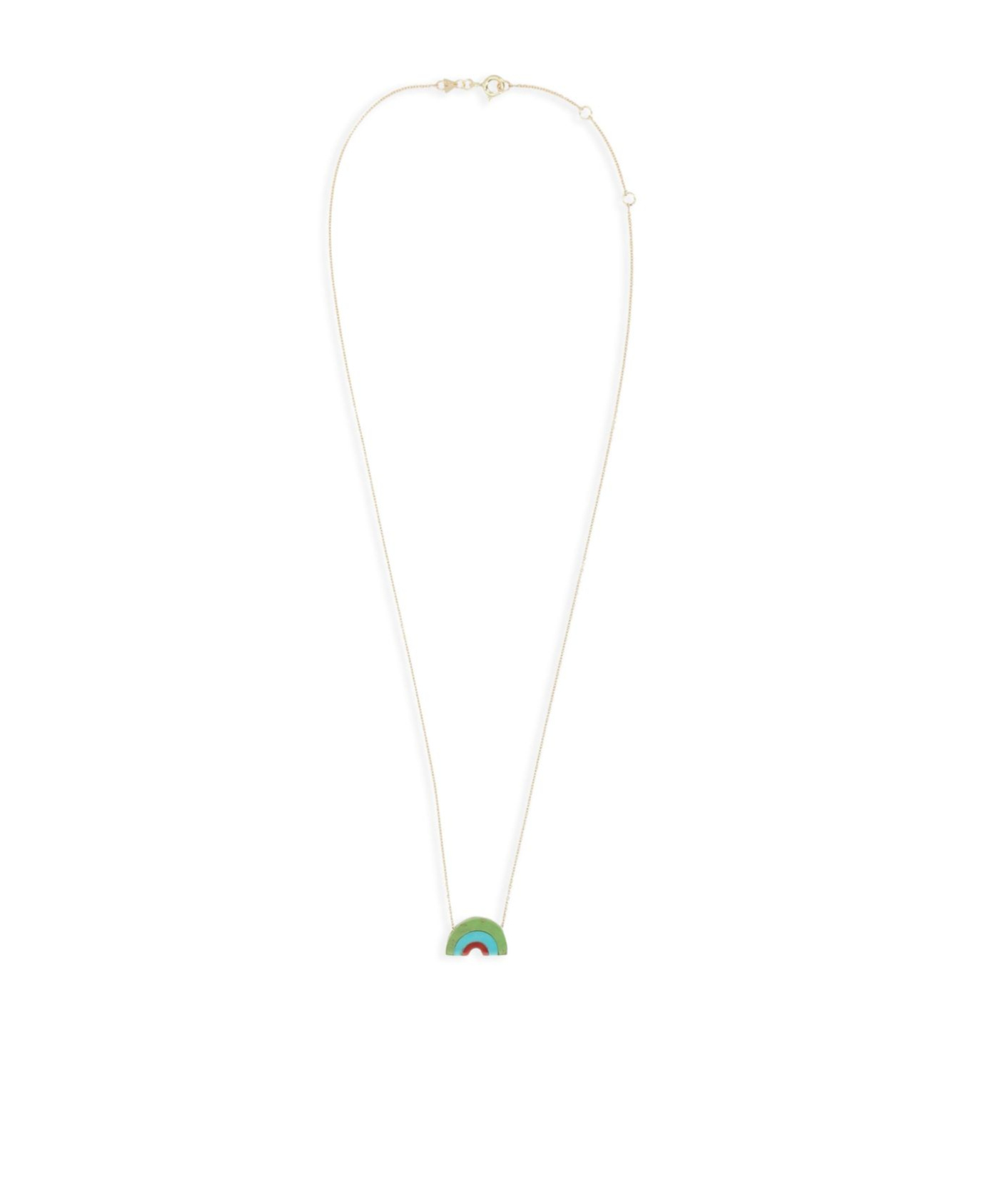 Aliita Rainbow Pattern Pendant Necklace In White