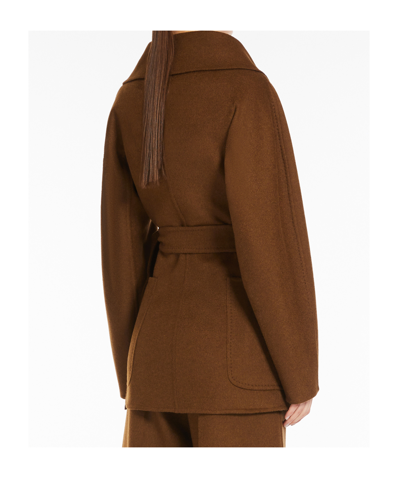 Max Mara Holly Wool Short Coat In Brown