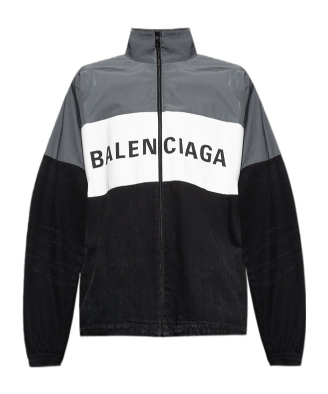 Balenciaga Logo-print Jacket In Black