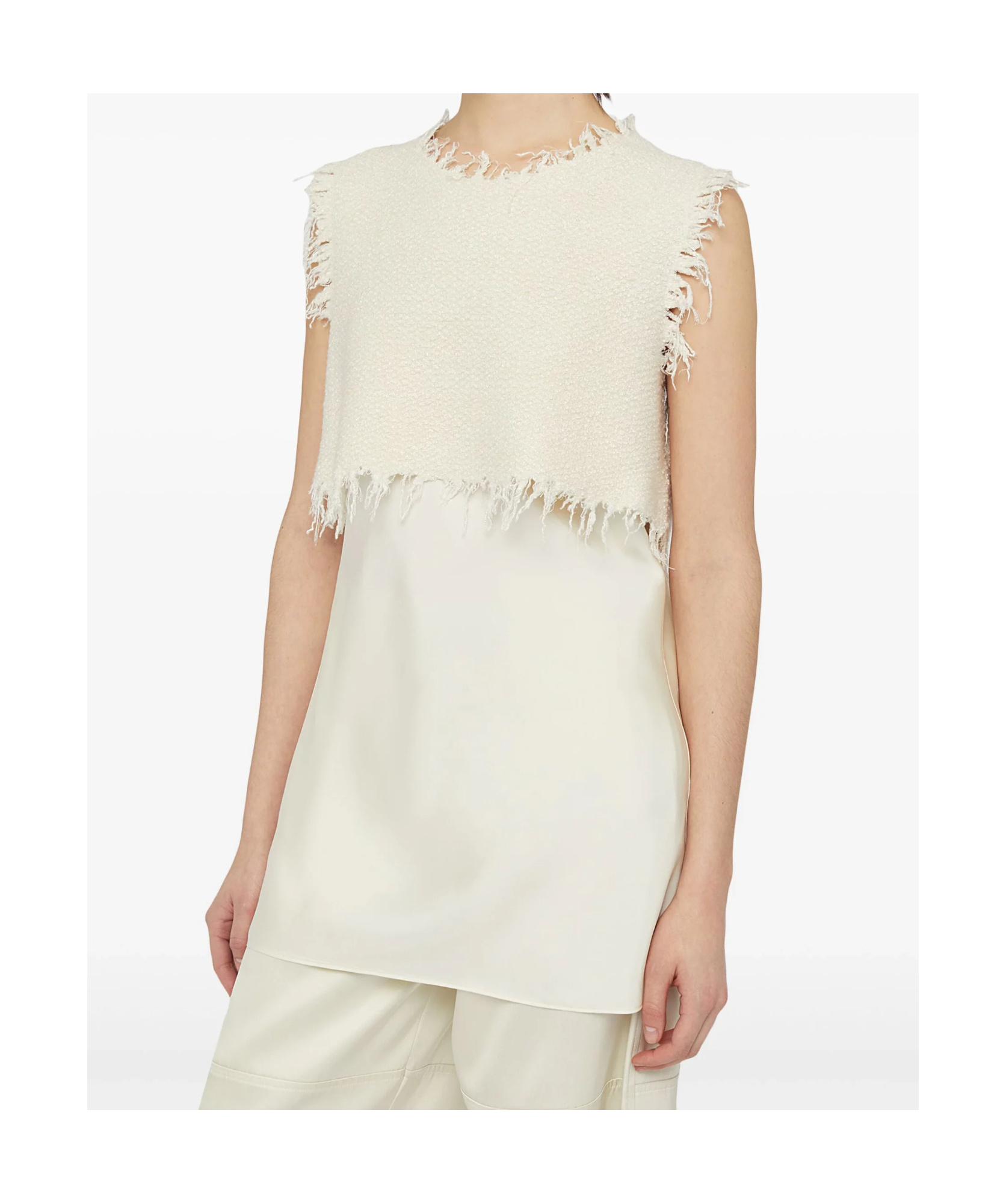 Jil Sander Layered-design Sleeveless Top In White