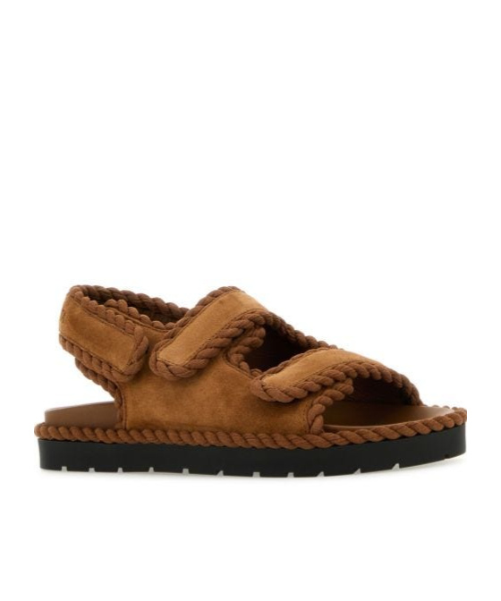 Bottega Veneta Jack Sandals With Braided Detailing And Flat Sole In Brown