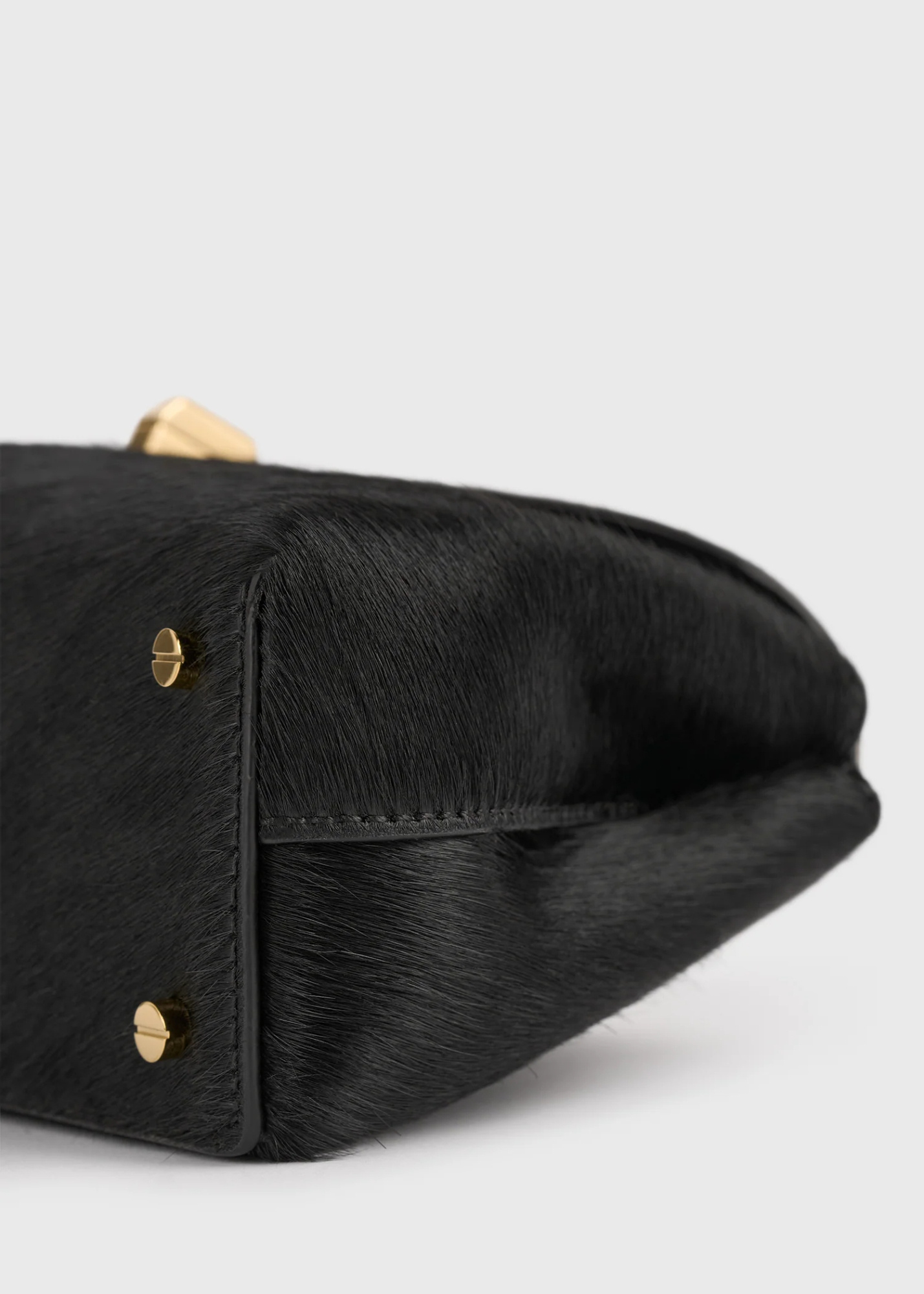 Totême Pony Hair T-lock Clutch In Black