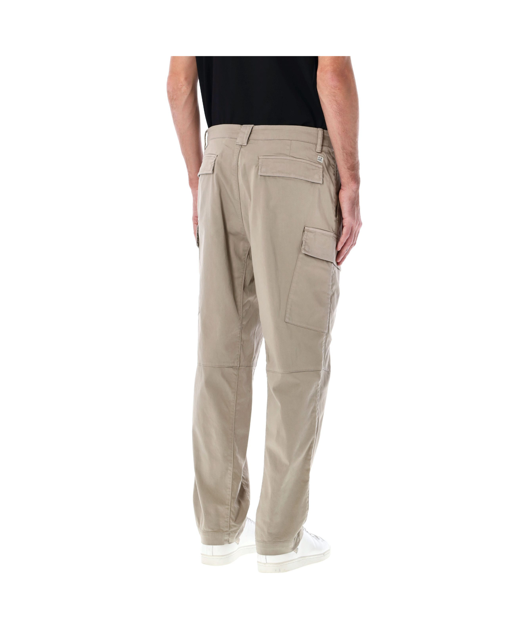 C.p. Company Sateen Stretch Cargo Lens Pants In Nude