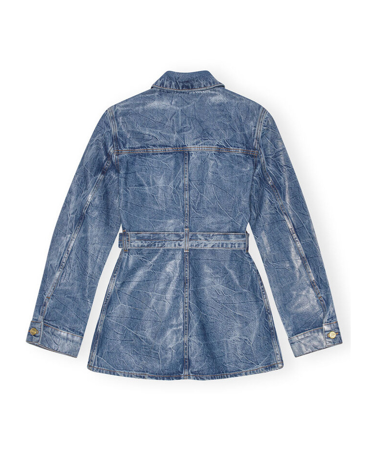 Ganni Women Foil Denim Jacket In Blue