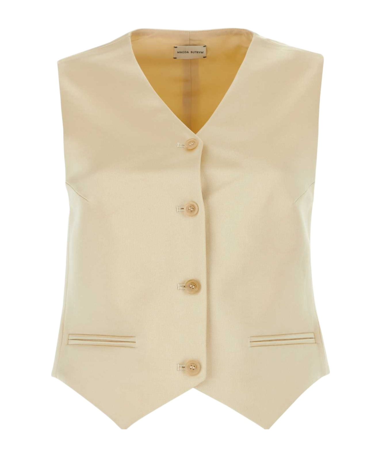 Magda Butrym Cotton Blend Vest With Adjustable Back Strap In Yellow