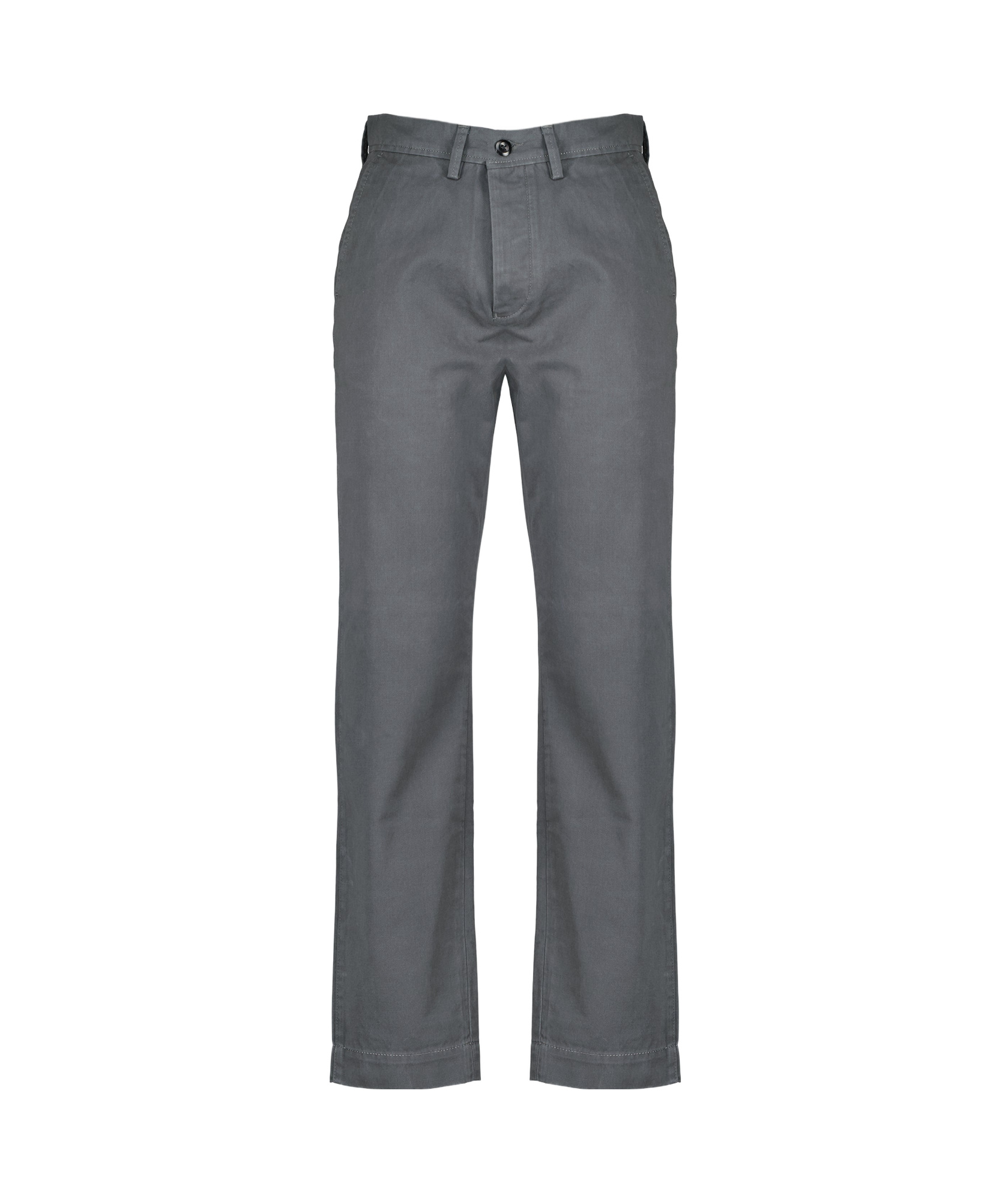 Officine Generale Button-fastening Chino Trousers In Gray