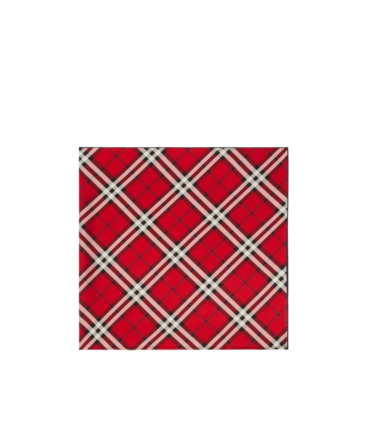 Burberry Silk Check Square Scarf In Red