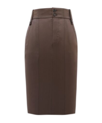 Saint Laurent Button-up Satin Miniskirt In Brown