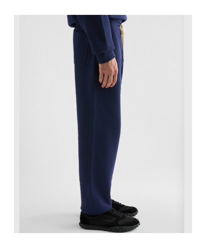 Jil Sander Cotton Joggers With Back Pocket And Elastic Waistband In Blue