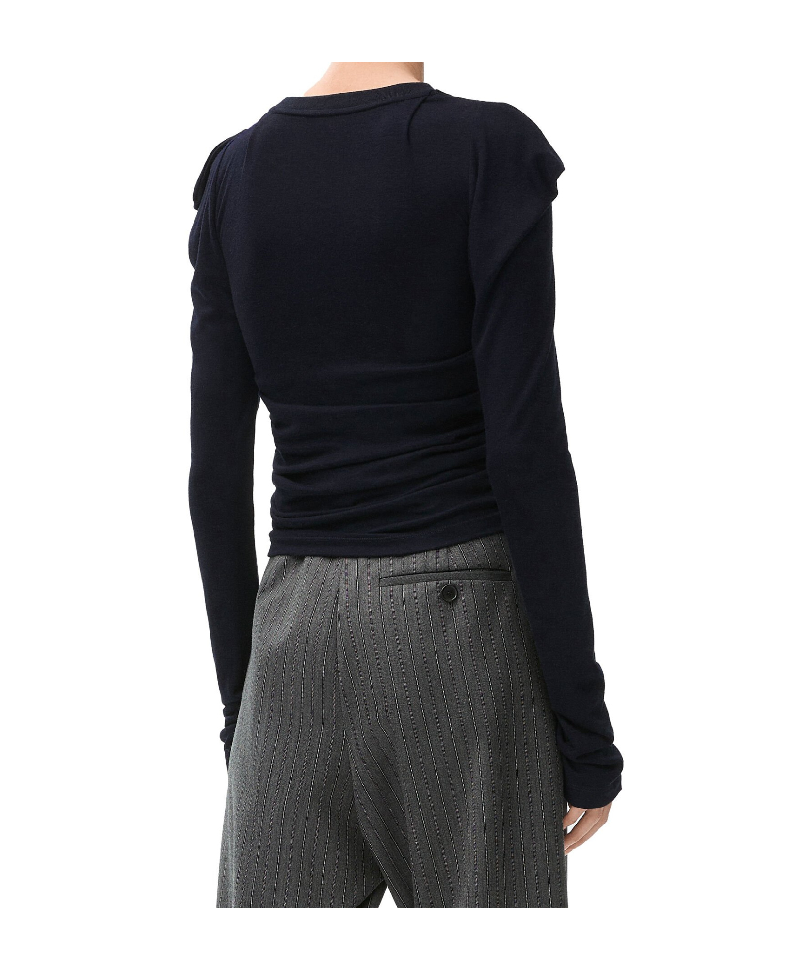 Loewe Long Sleeve Top In Viscose And Silk In Black