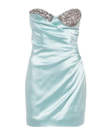 Area Crystal-embellished Satin Minidress In Blue