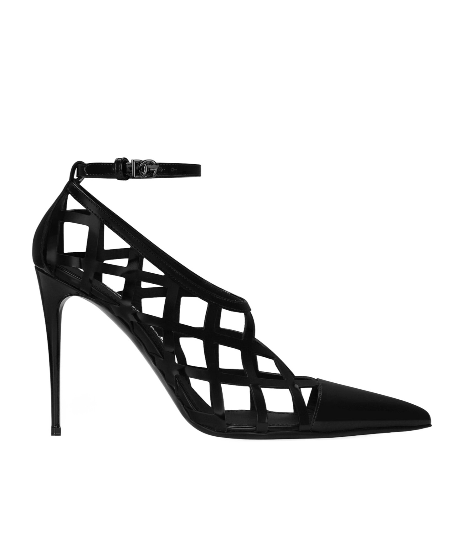Dolce & Gabbana Lollo 105 Polished Leather Pumps In Black