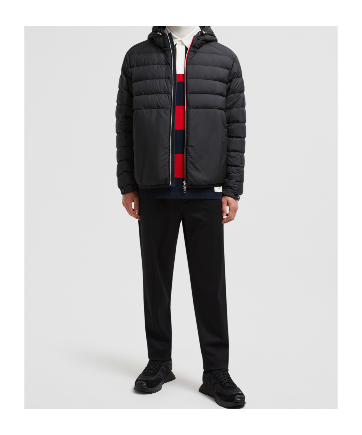 Moncler Zip-up Padded Jacket In Black