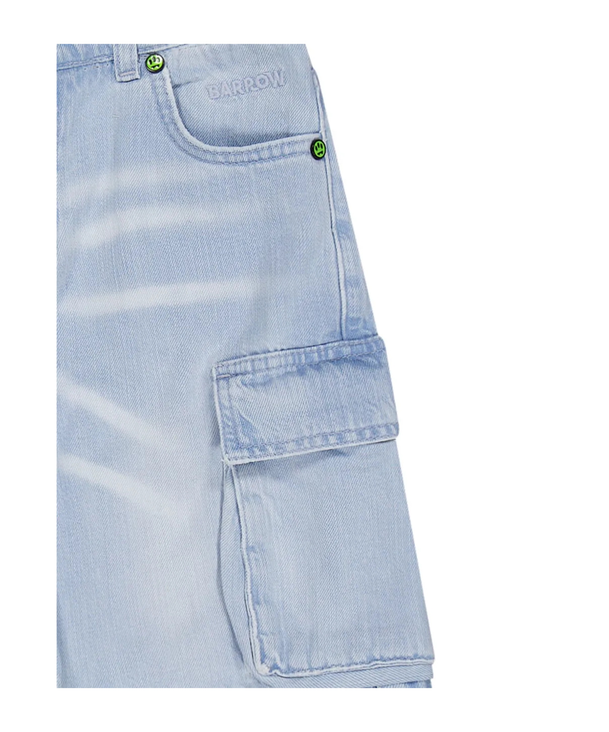 Barrow Denim Cargo Shorts In Blue