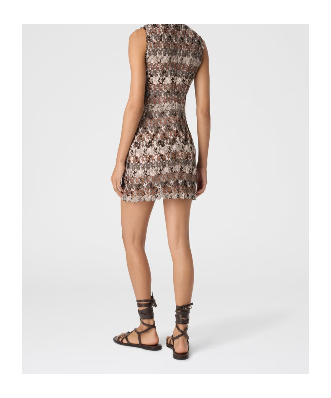 Missoni Minikleid Mit Stehkragen Aus Strukturierter Spitze In Multi