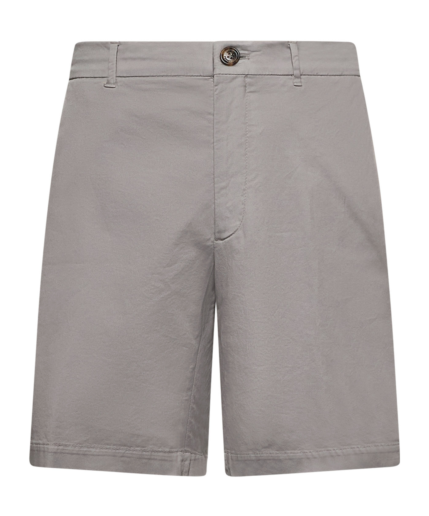 Brunello Cucinelli Green Gabardine Bermuda Shorts In Gray