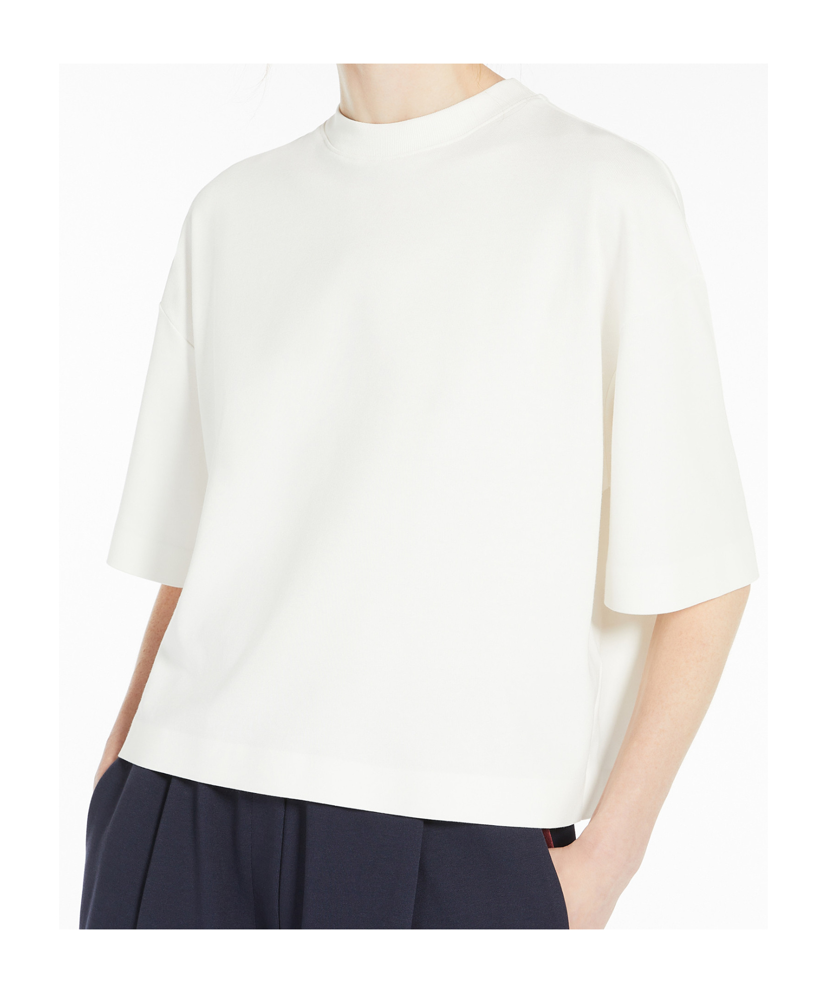 Weekend Max Mara Item O-neck Short-sleeved T-shirt In White