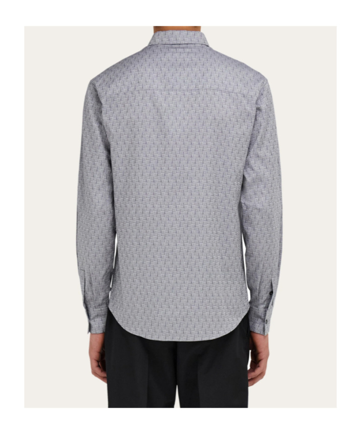 Ferragamo Monogram Shirt In Gray