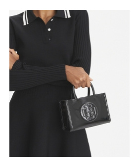 Tory Burch Ella Bio Mini Tote In Black