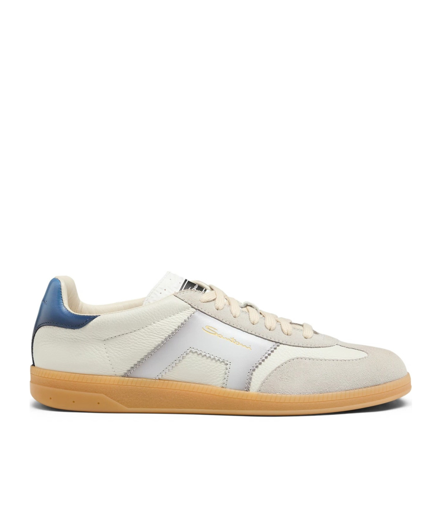 Santoni Antoni Colourblock Panelled Lace-up Sneakers In White