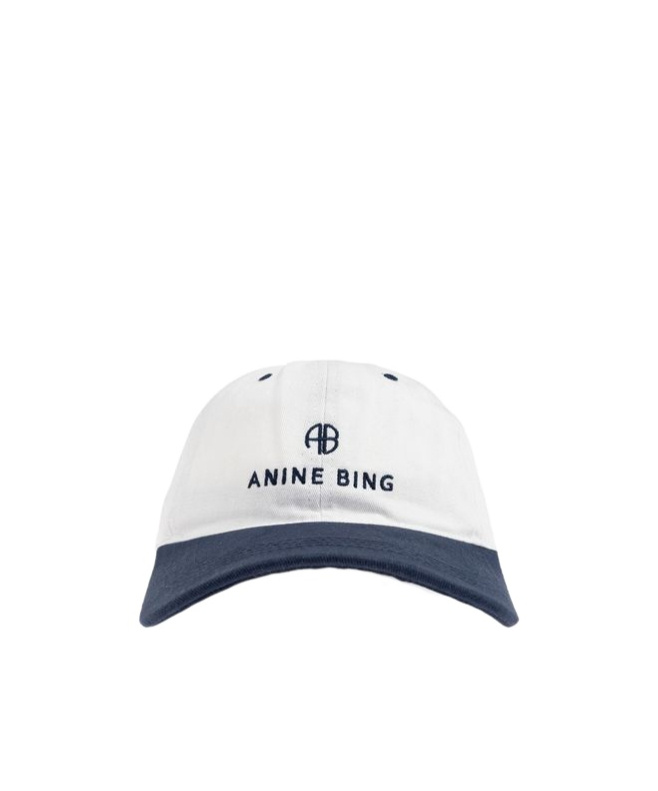 Anine Bing Logo Embroidered Baseball Cap In White