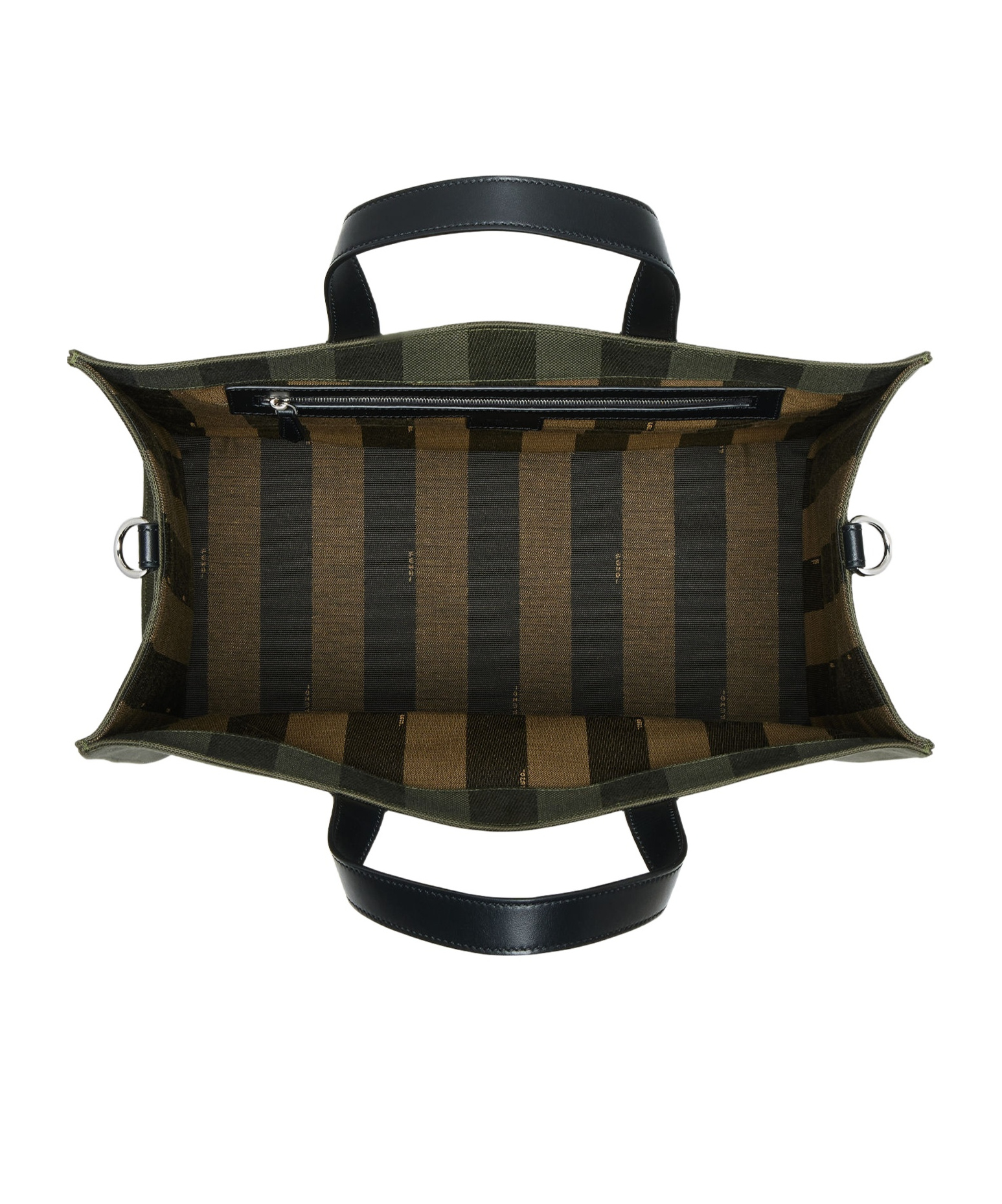 Fendi Structured Tote Bag With Detachable Strap And Top Handles In Black