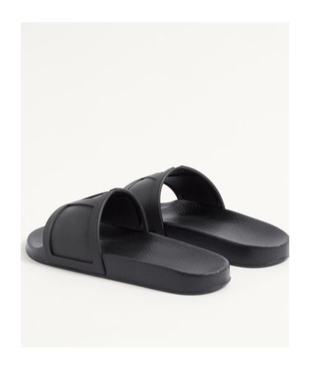Valentino Garavani Man Sandals Black Size 7 Textile Fibers In Black