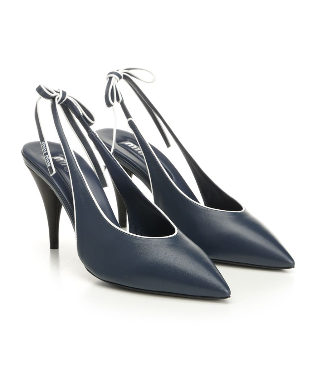 Miu Miu Slingback High Heel Sandals In Gray