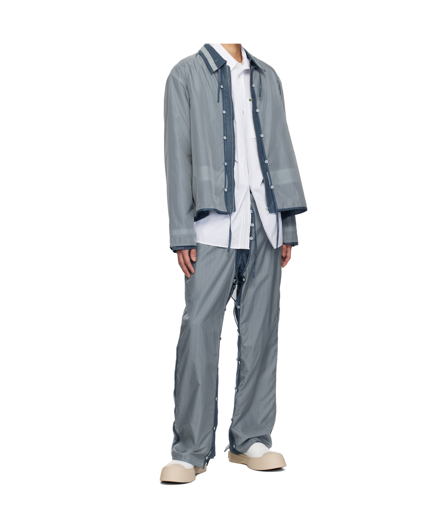 Craig Green Cotton-blend 2-in-1 Shirt Jacket In Gray