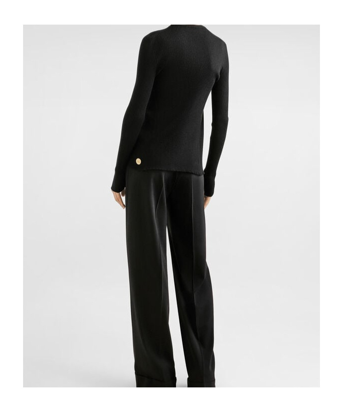 Dolce & Gabbana Long Sleeve Ribbed Knit Cardigan In Black