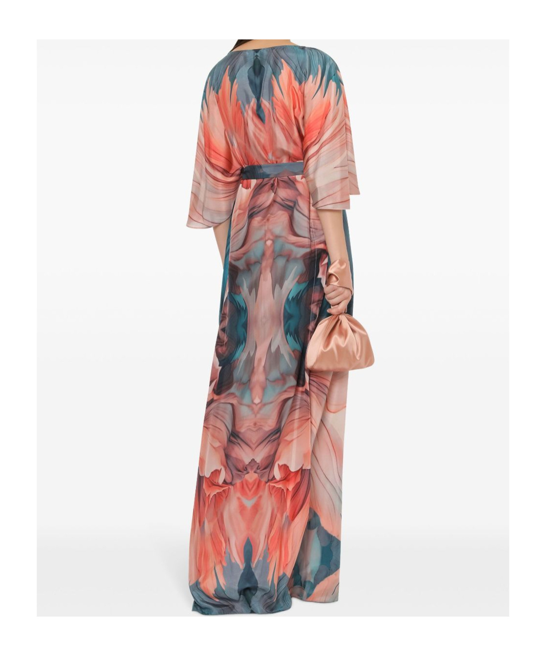 Alberta Ferretti Dress In Habotai With Petal Print