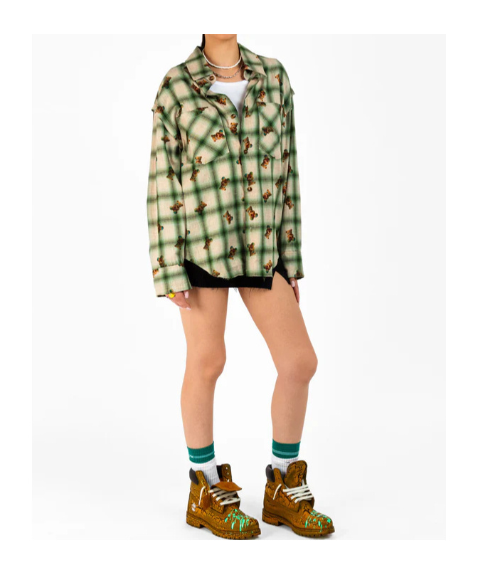 Barrow Printed Long-sleeve Shirt In Green
