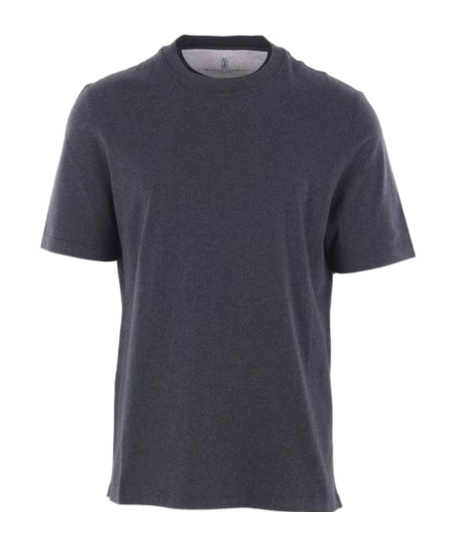 Brunello Cucinelli Crewneck Short-sleeved T-shirt In Black